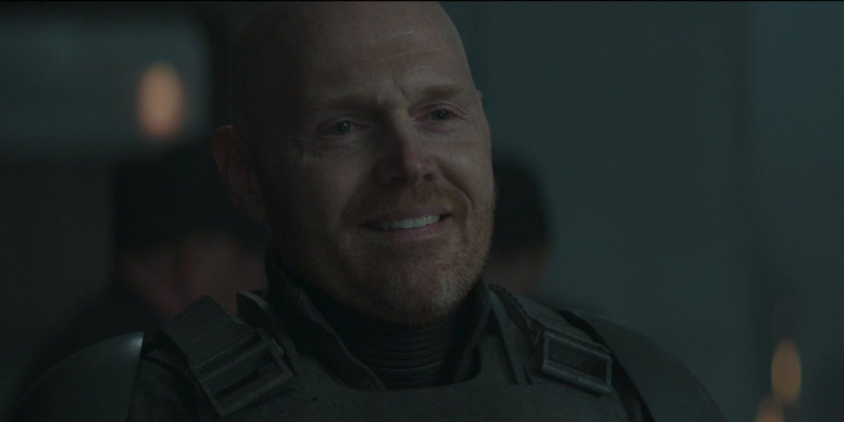 Bill Burr as Migs Mayfeld at an Imperial outpost in The Mandalorian