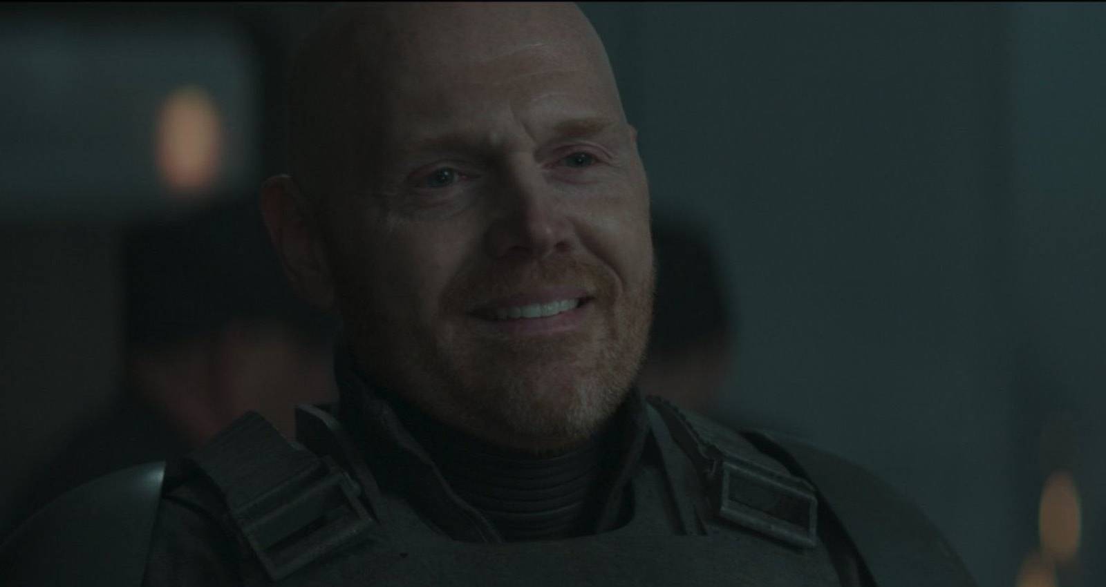Bill Burr as Migs Mayfeld at an Imperial outpost in The Mandalorian