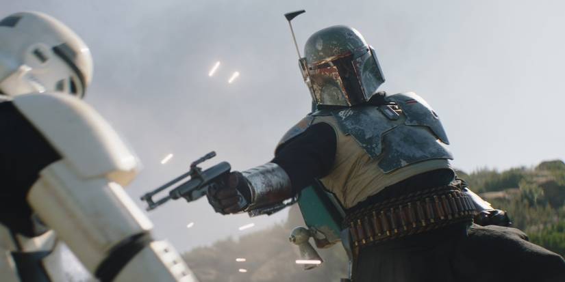 Boba Fett shoots a Stormtrooper in The Mandalorian