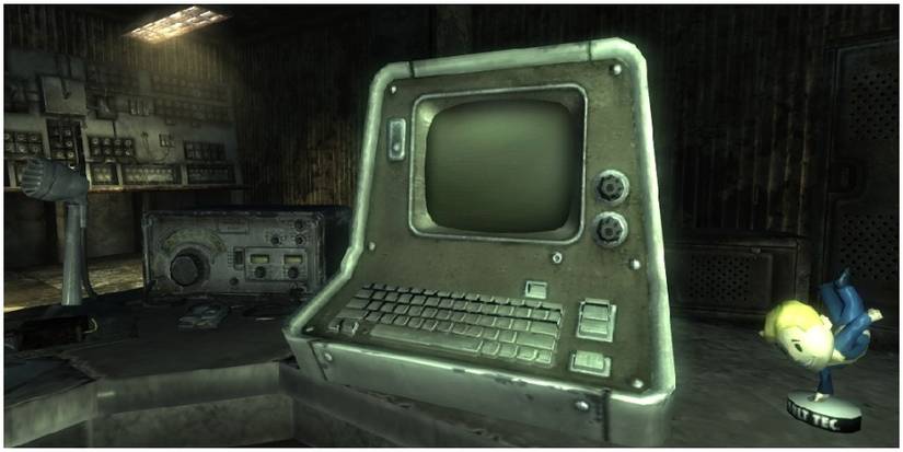 The agility bobblehead located next to a terminal at a disposal site