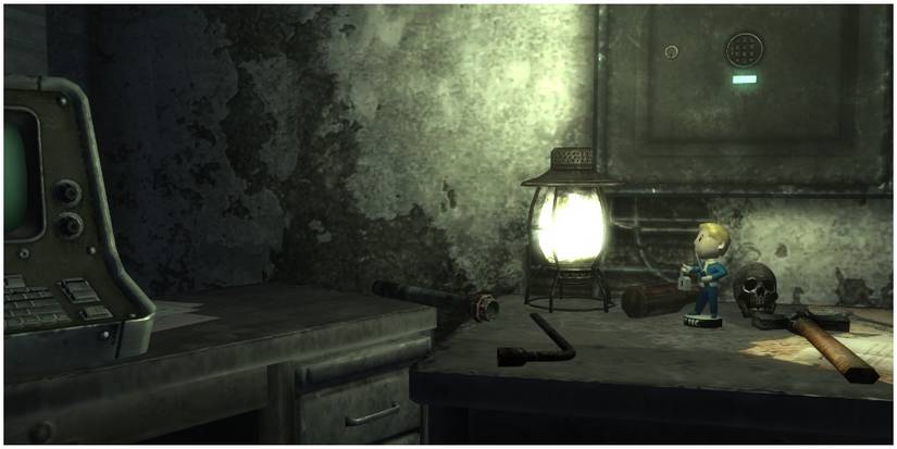 The bobblehead located inside of Bethesda ruins