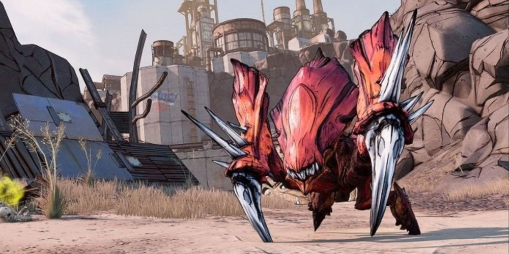 Borderlands 3 Monster in desert with industrial backdrop