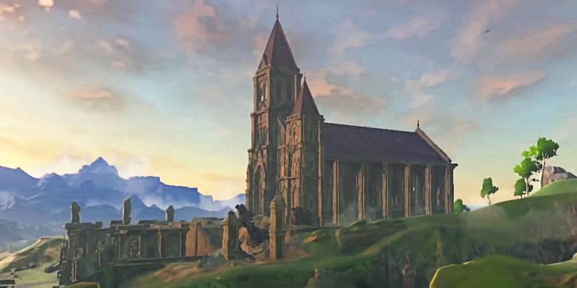 Legend of Zelda Breath of the Wild Temple of Time in the morning