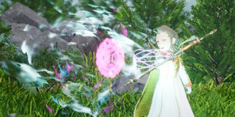 Elvis as a Spiritmaster casting a spell in Bravely Default 2