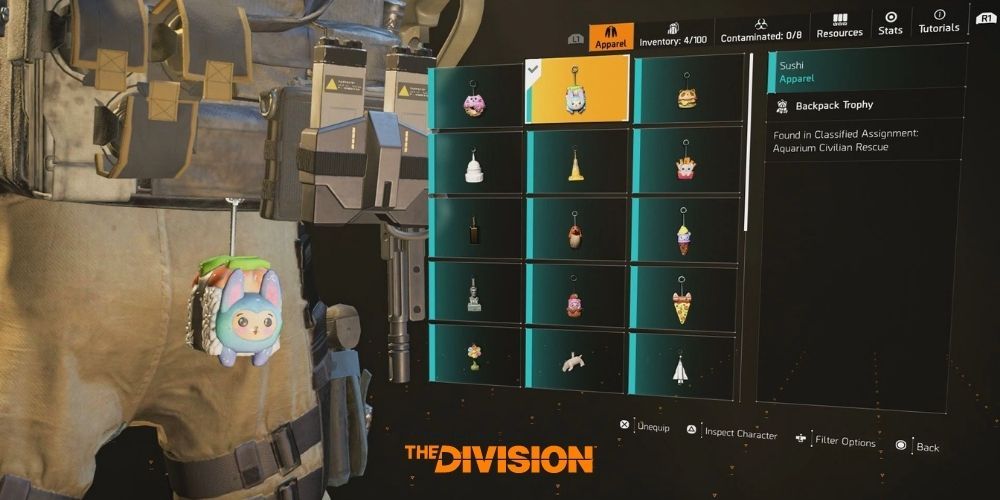 Tom Clancy's The Division 2 Classified Assignments Backpack Trophy Central Aquarium