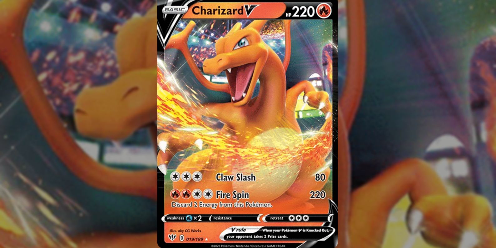 a powerful basic charizard card.