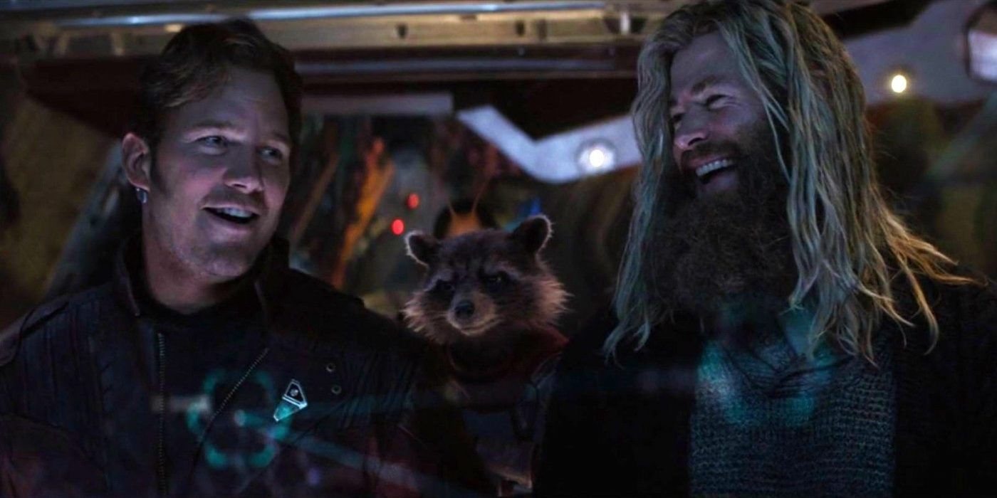 Thor Chris Pratt and Chris Hemsworth in Avengers Endgame
