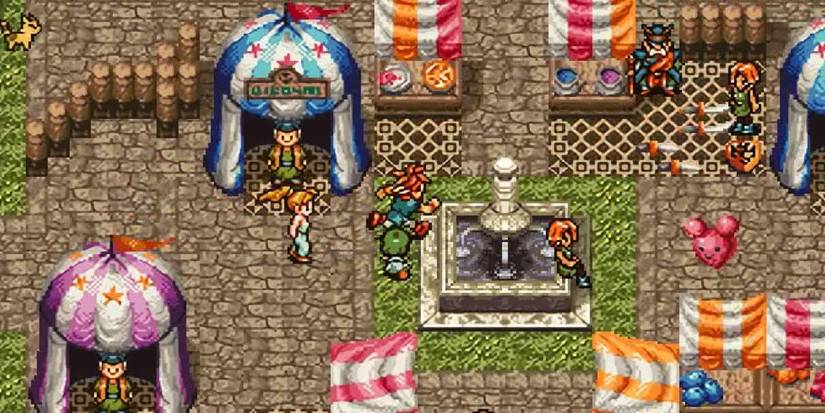 Chrono Trigger Walking Between Festive Tents