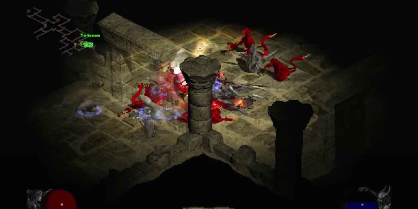 Being surrounded by Claw Vipers in Diablo 2.