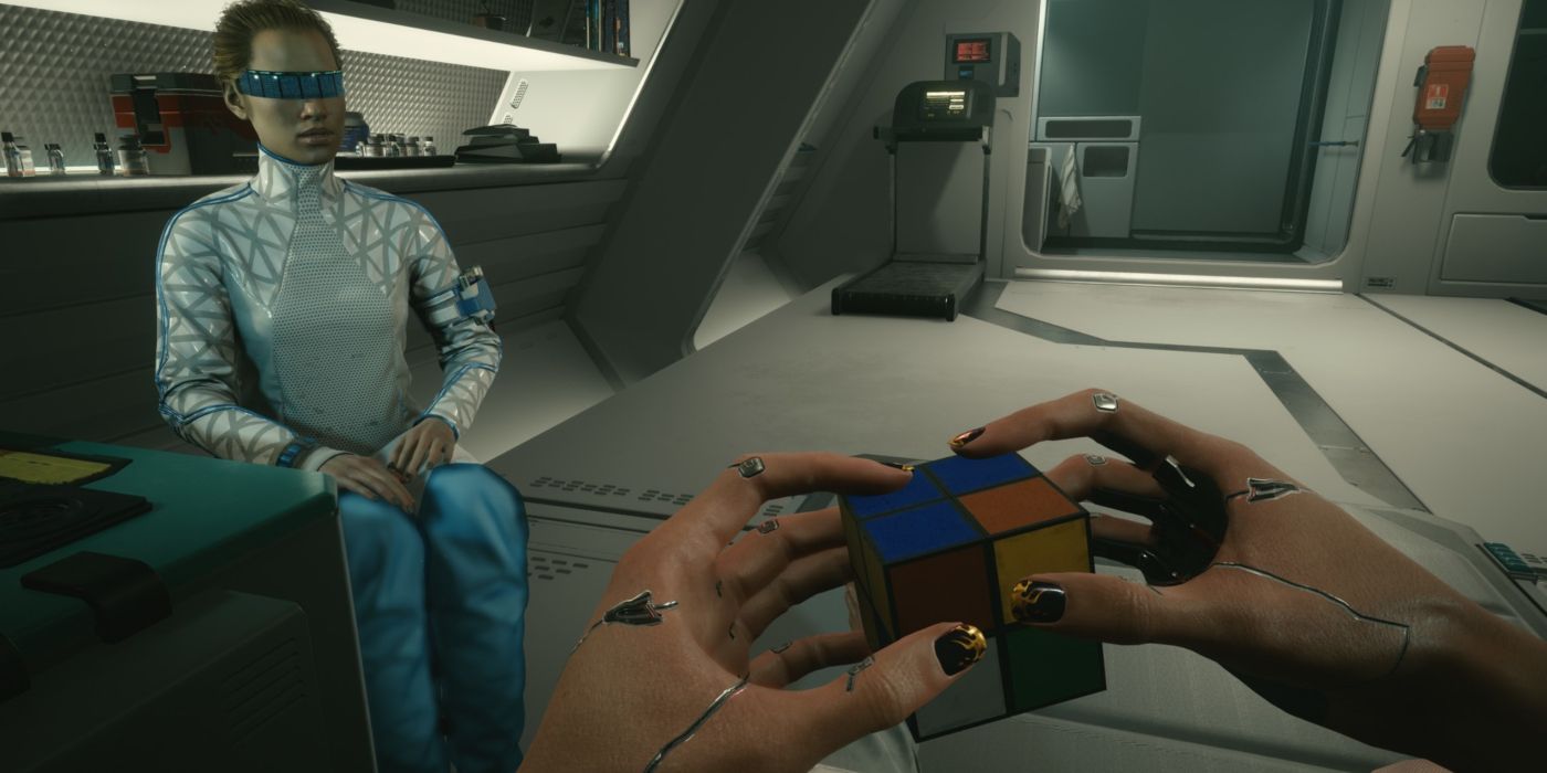 Cyberpunk 2077 Screenshot Of V Rubiks Cube