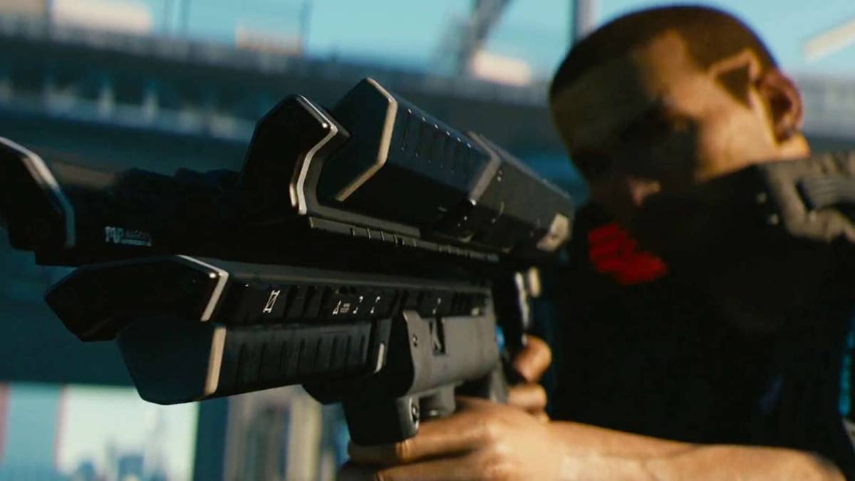 Cyberpunk 2077's V Holds Gun
