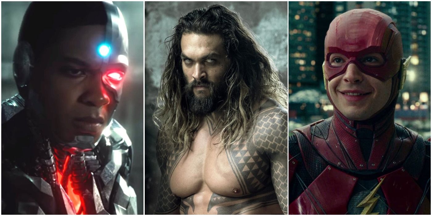 Cyborg, Aquaman, and the Flash in Justice League