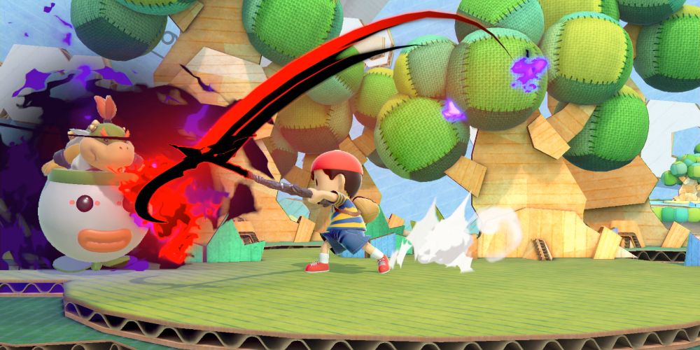 Super Smash Bros Ultimate Ness Wielding Death's Scythe Against Bowser Jr.