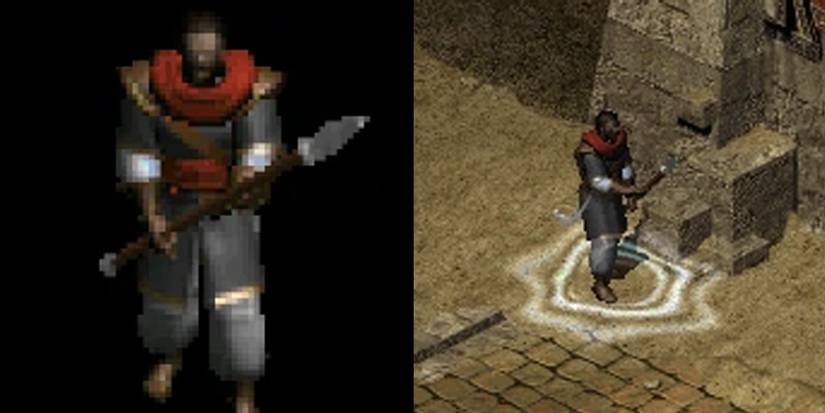 Desert Mercenary using their Aura - Diablo 2 Hirelings Explained