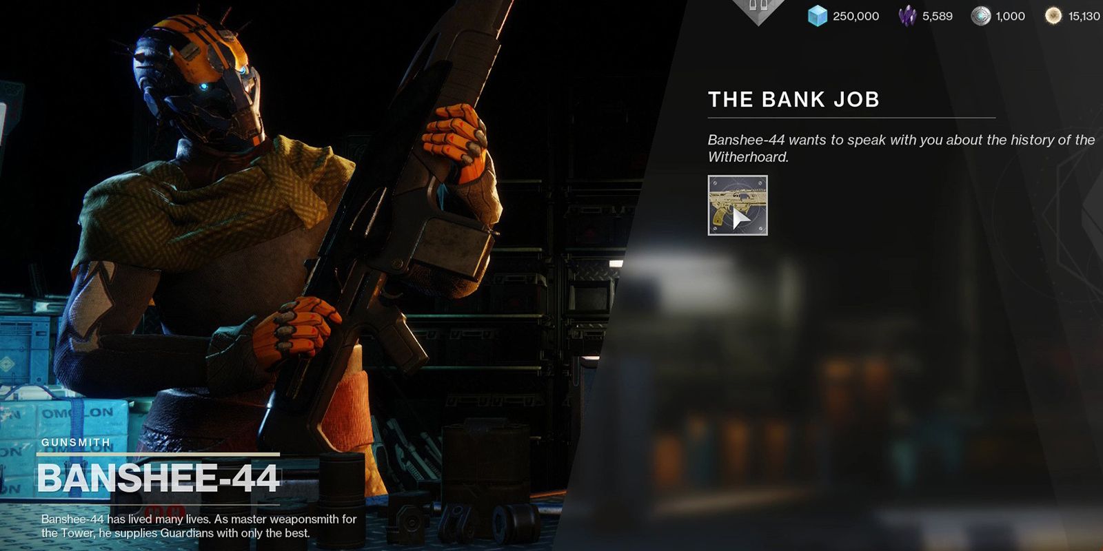 Destiny 2 Banshee-44 Работа в банке