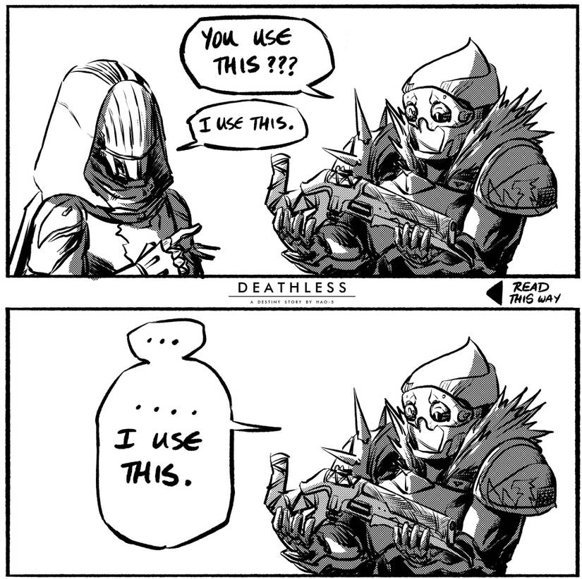 Titans stealing weapons from other classes in a Destiny 2 comic