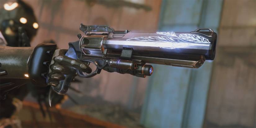 Destiny 2 Guardian Holding Hawkmoon