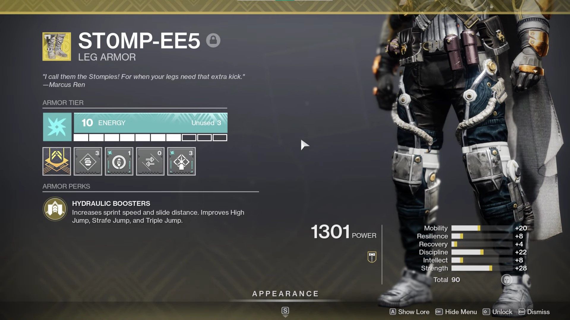 Masterworked Stompees from Destiny 2