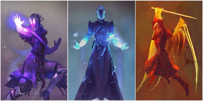 Destiny 2 Warlock 3 original subclasses Voidwalker, Stormcaller, and Dawnblade