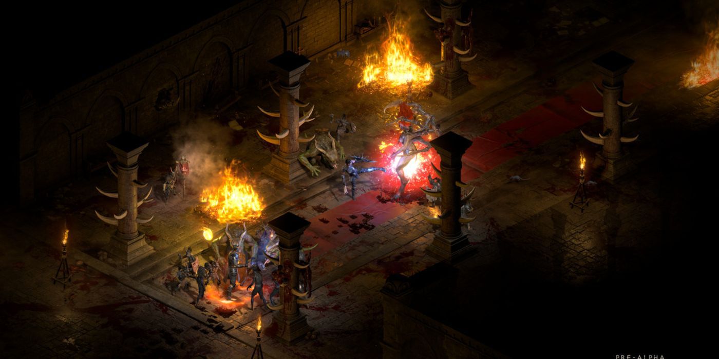 Diablo 2 Resurrected Fighting Andariel