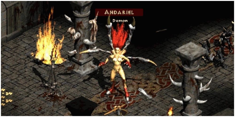 Diablo 2 Battling Andariel With The Amazon