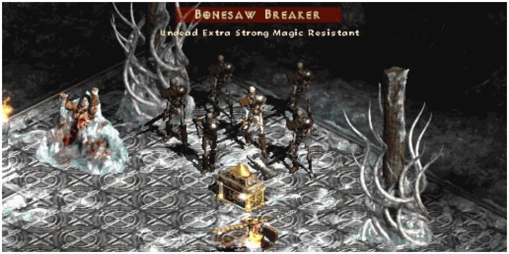 Diablo 2 Bonesaw Breaker Defending A Chest And A Frozen Captive