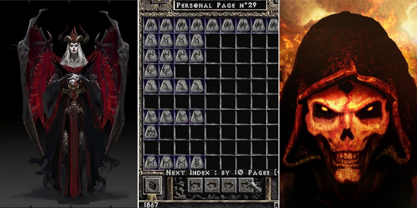 Diablo 2 Looking At A Collection Of Runes In The Player Inventory
