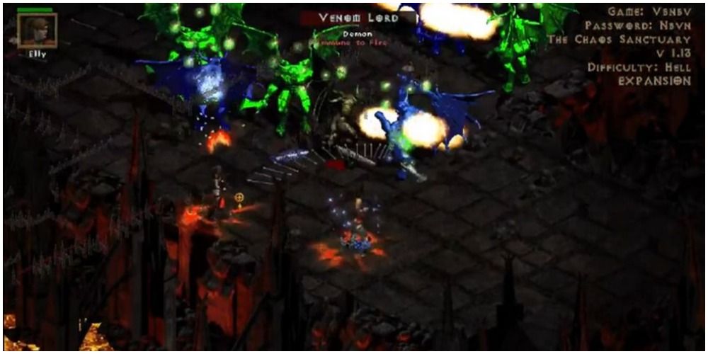 Diablo 2 Fighting A Group Of Venom Lords