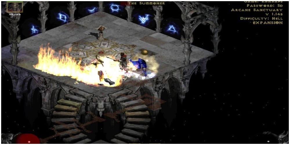 Diablo 2 Fighting The Summoner On The Final Platform