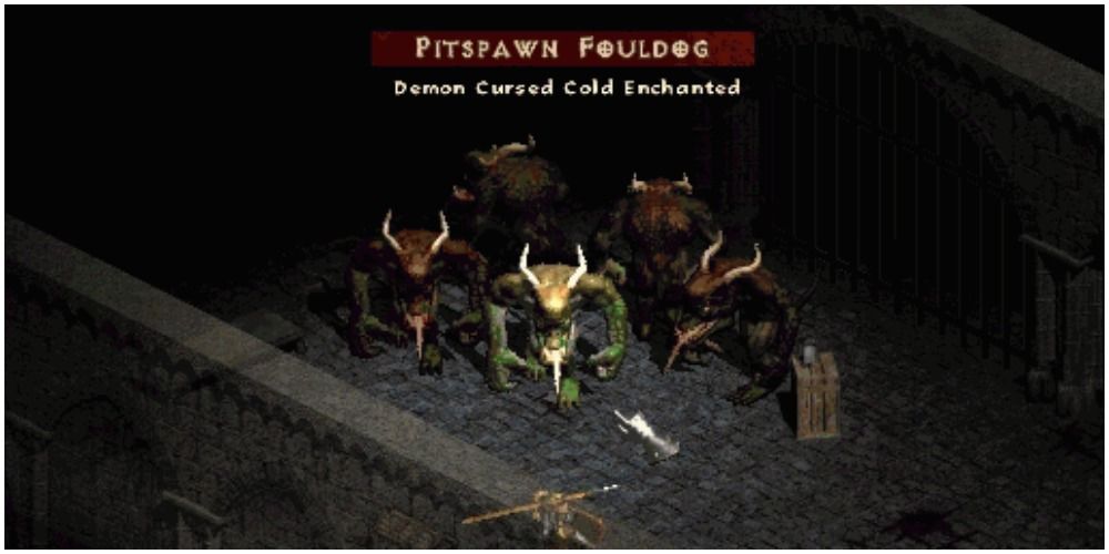 Diablo 2 Pitspawn Fouldog Charging At An Amazonian