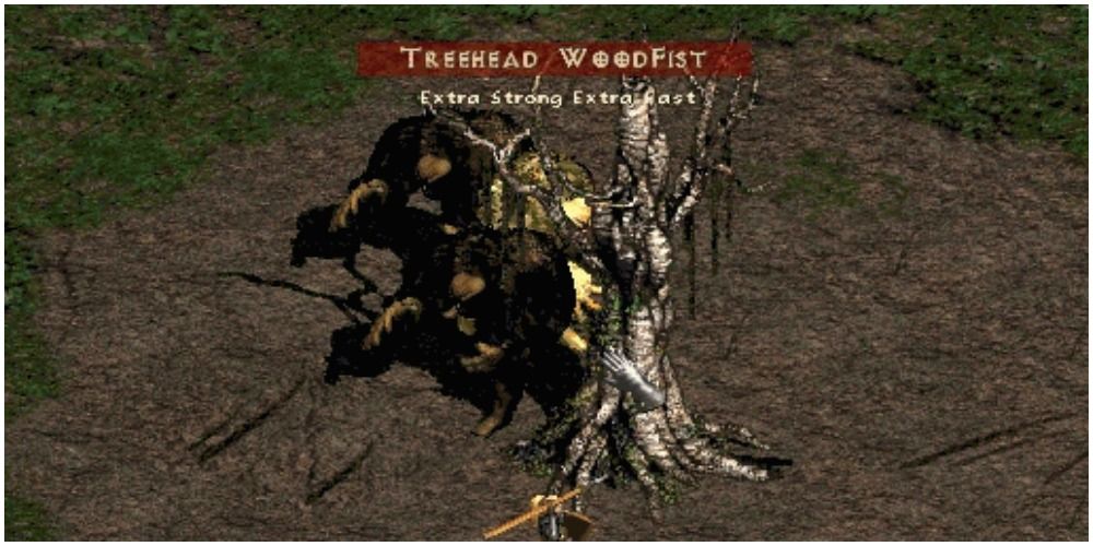 Diablo 2 Treehead Woodfist Hiding Behind A Tree
