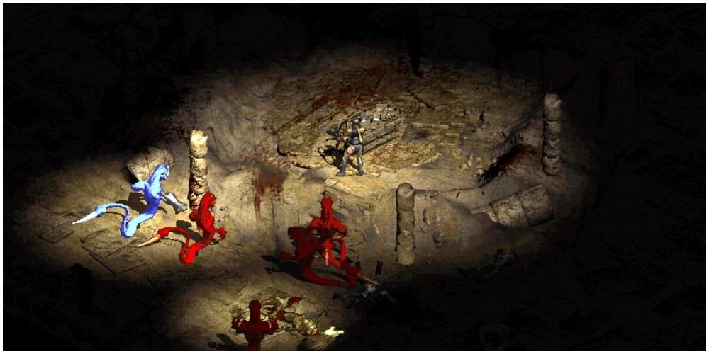 Diablo 2 Using The Crevice To Keep Fangskin Out Of Range