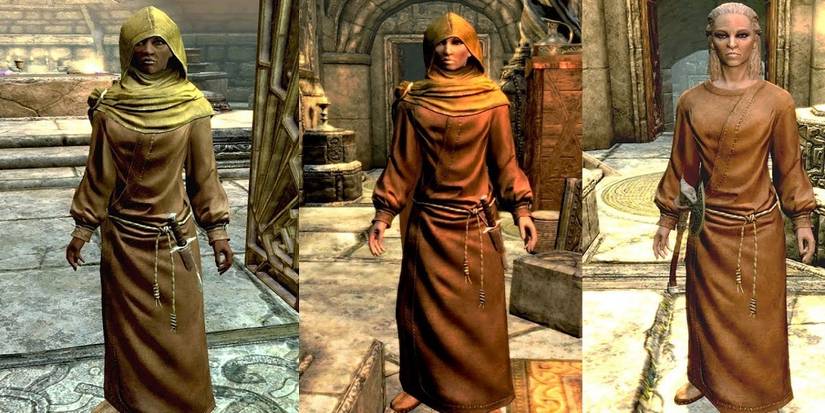 Skyrim Priestesses of Dibella Left to Right Anwen, Orla, and Senna Inside the Temple of Dibella