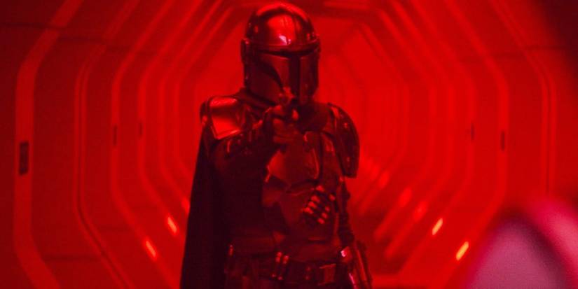 Din Djarin on a New Republic prison vessel in The Mandalorian