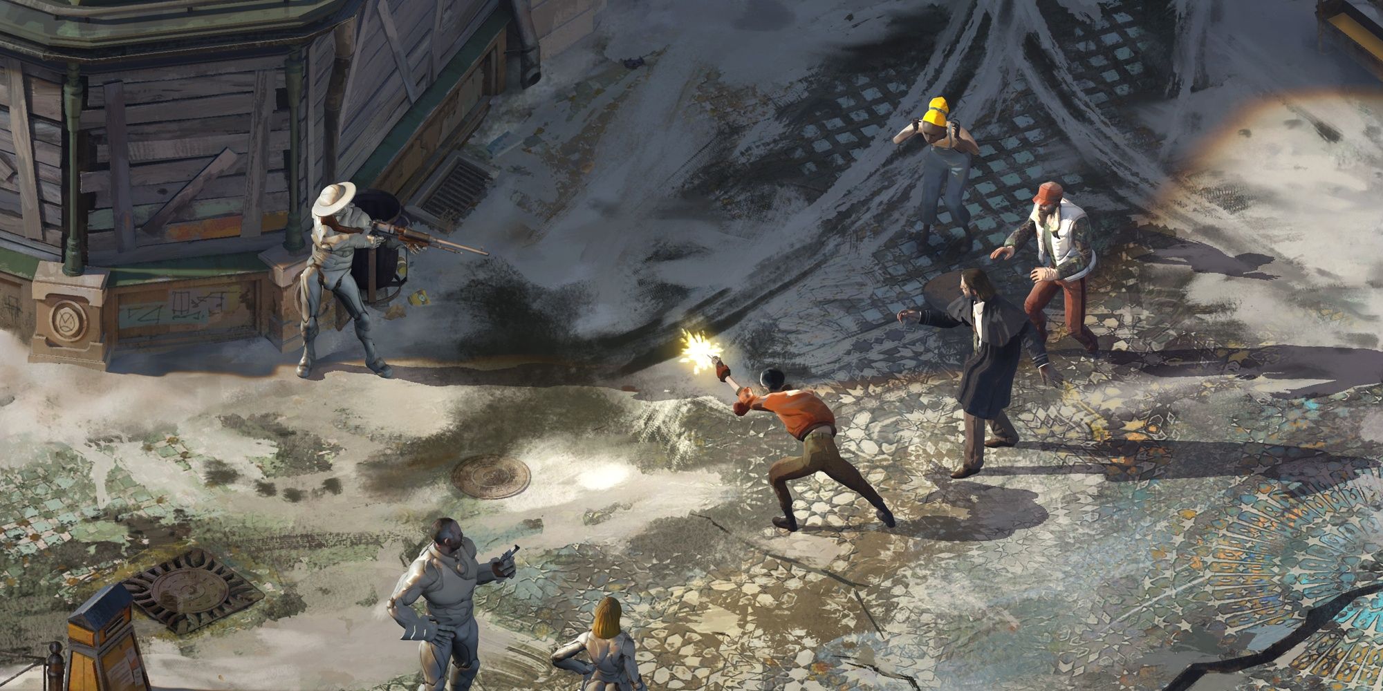 A stand-off in Disco Elysium