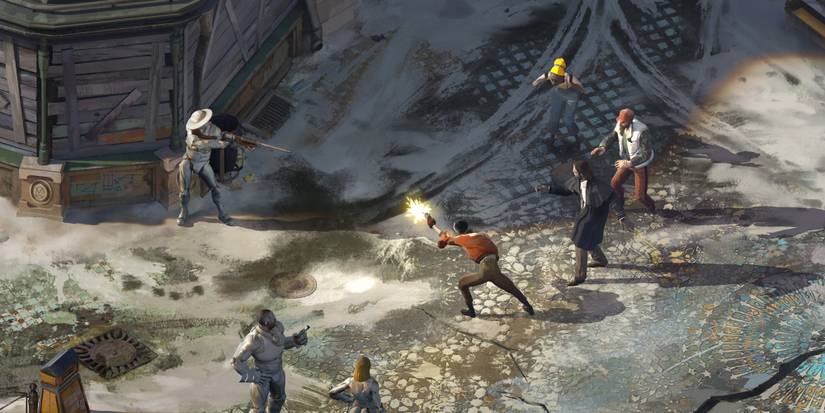 A stand-off in Disco Elysium