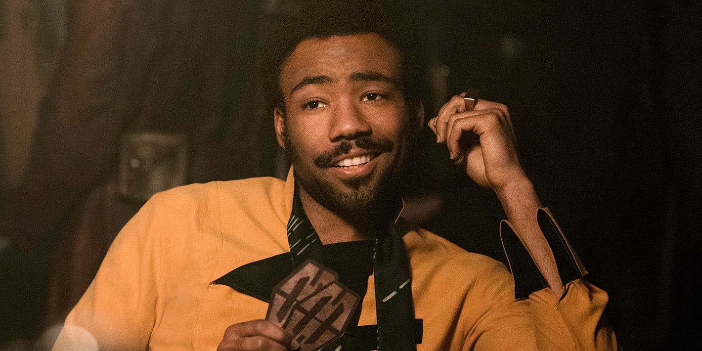 Donald Glover as Lando playing sabacc in Solo A Star Wars Story