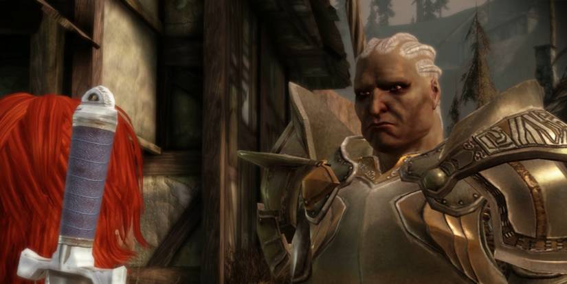 Dragon Age Origins Screenshot Of Sten After Receiving His Sword