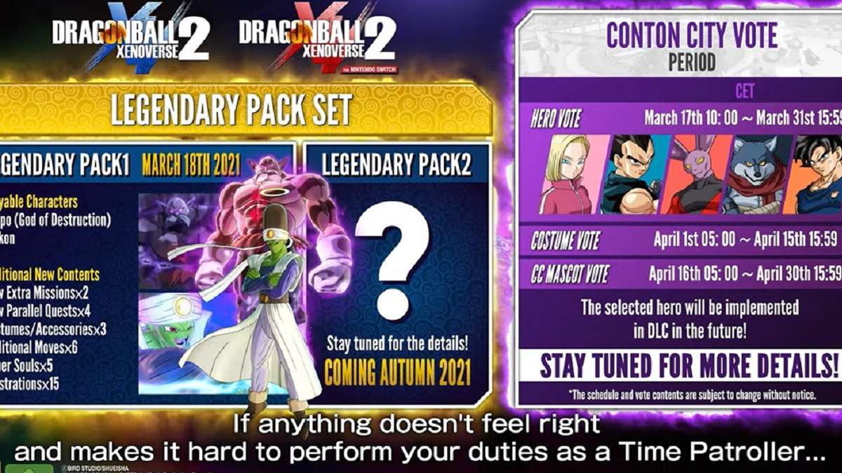 dragon ball xenoverse 2 legend pack