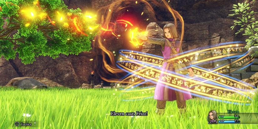 Hero casting Frizz in Dragon Quest 11 