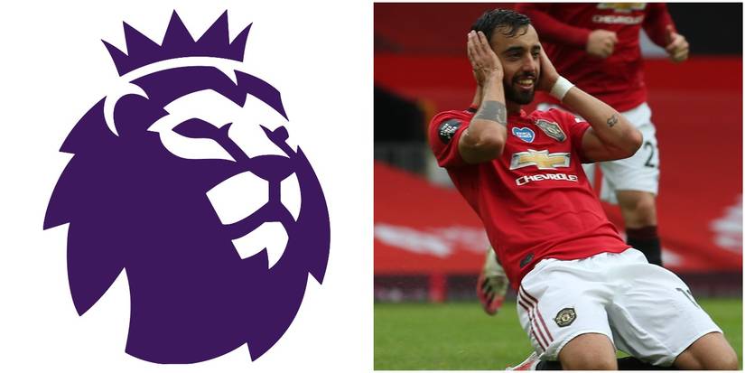 Premier League Logo and Bruno Fernandes