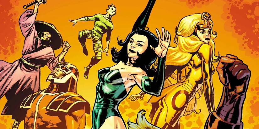 The Eternals from Marvel Comics flying away