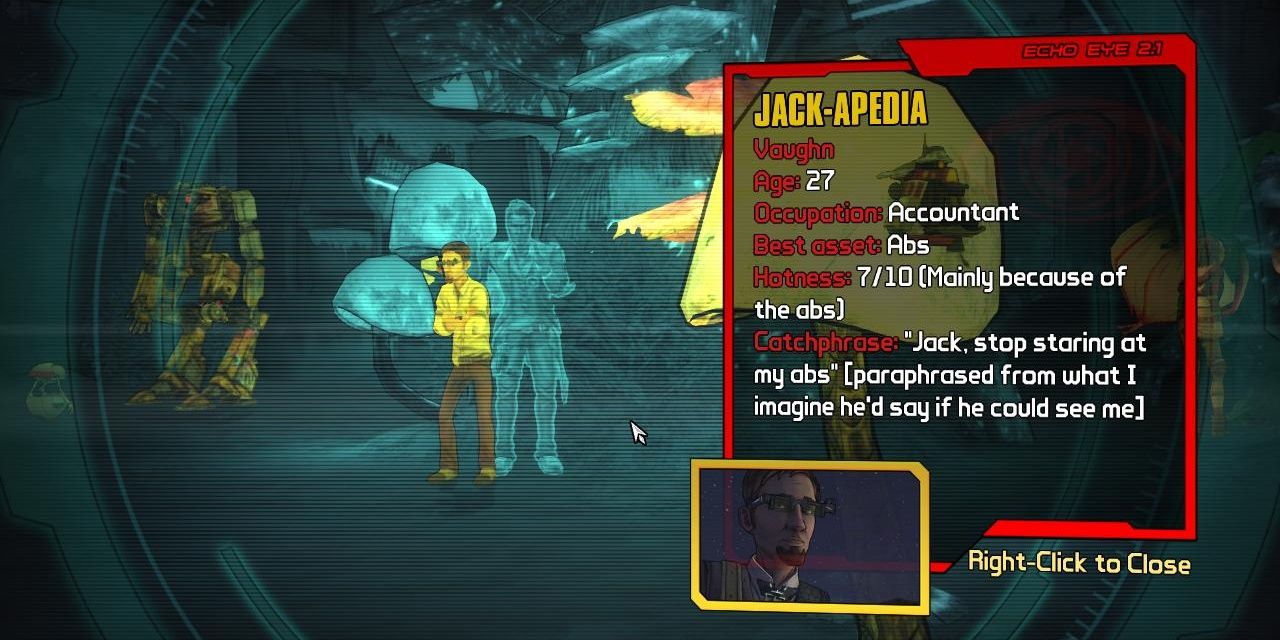 Vaughn Being Scanned In Echo Eye In Tales From The Borderlands