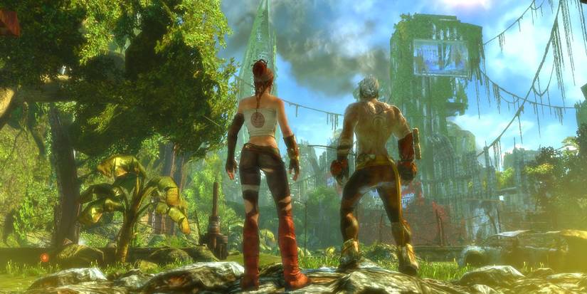 Back view of protagonists