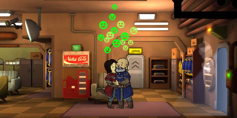 Two dwellers bonding in Fallout Shelter