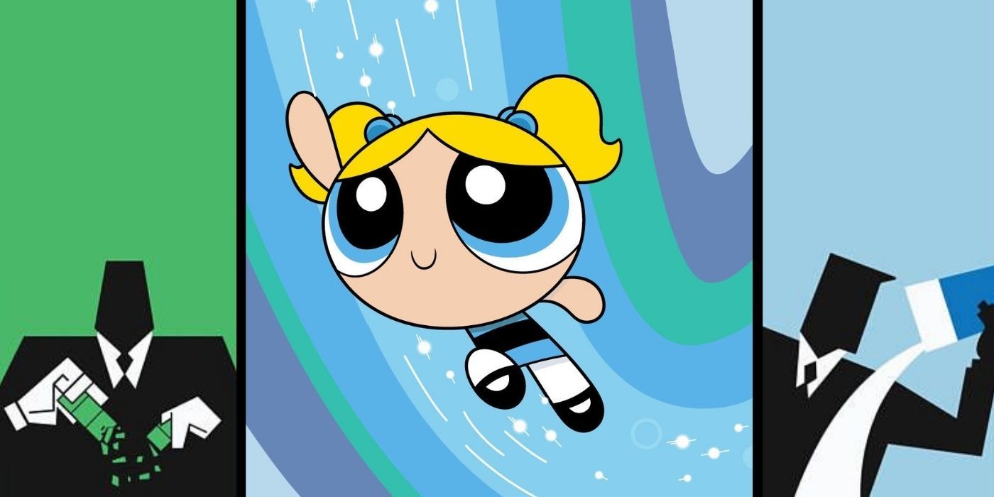 Powerpuff Girls Bubbles and Professor Collage