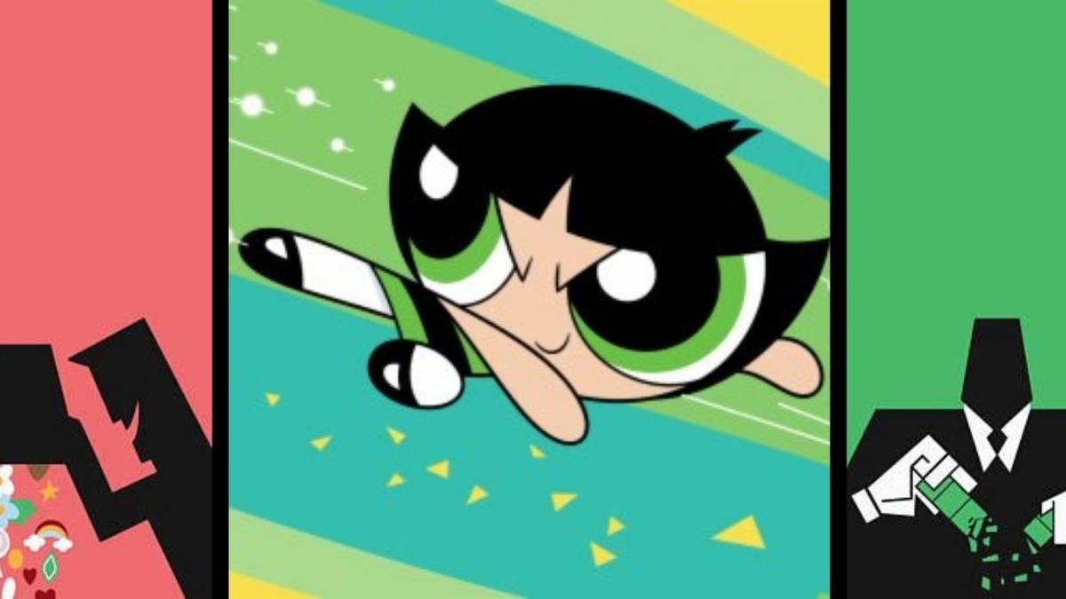 Powerpuff Girls Buttercup and Professor Collage