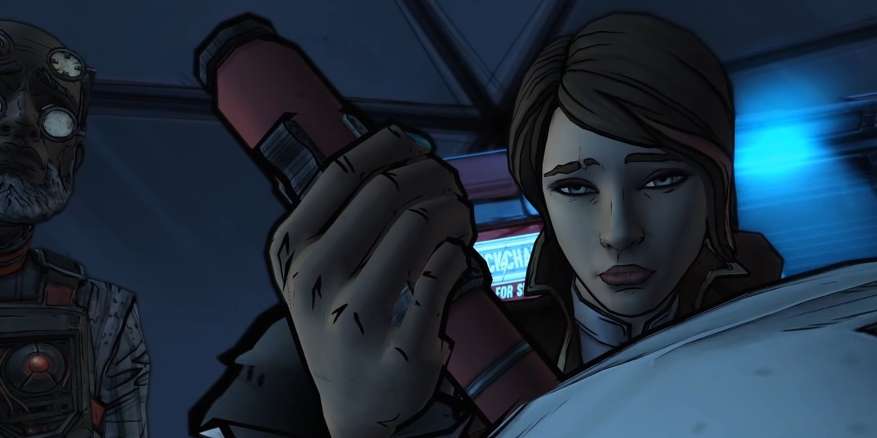 Fiona Giving Vaughn A Shot In Tales From The Borderlands