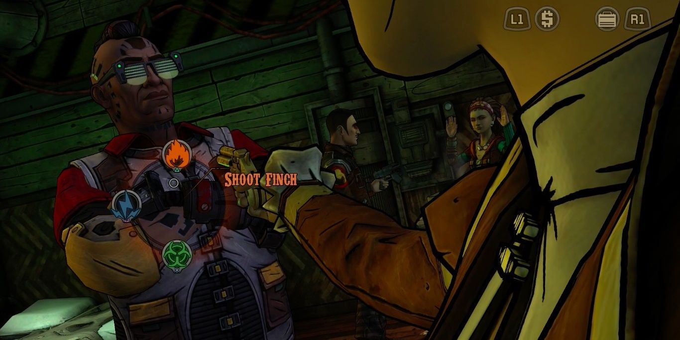 Fiona About To Shoot Finch In Tales From The Borderlands