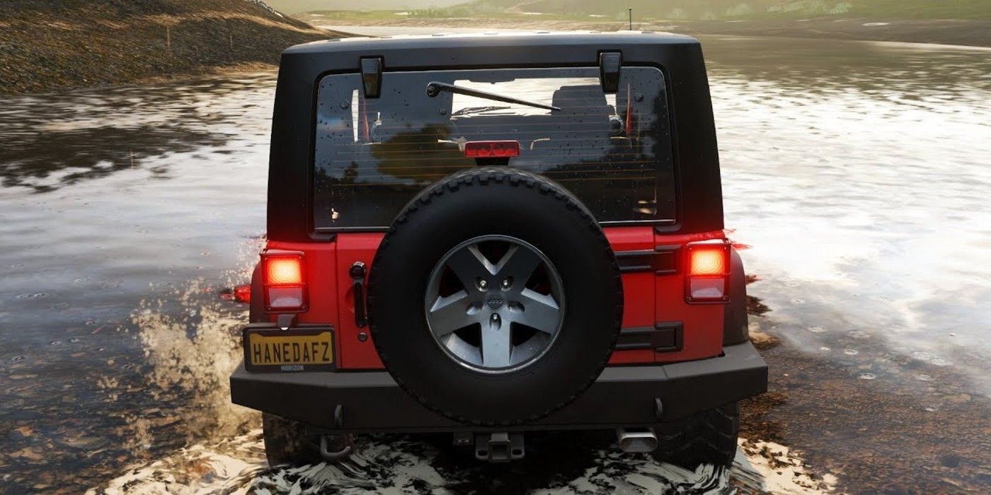 Forza Horizon 4 Jeep Wrangler Rubicon driving in lake
